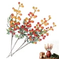 thumbnail image 5 of 5-Pack Orange Artificial Berry Branches, Faux Berry Stems for Fall Vase Decor, Thanksgiving Table Centerpieces, Wreaths, Weddings and DIY Autumn Arrangements, 5 of 7
