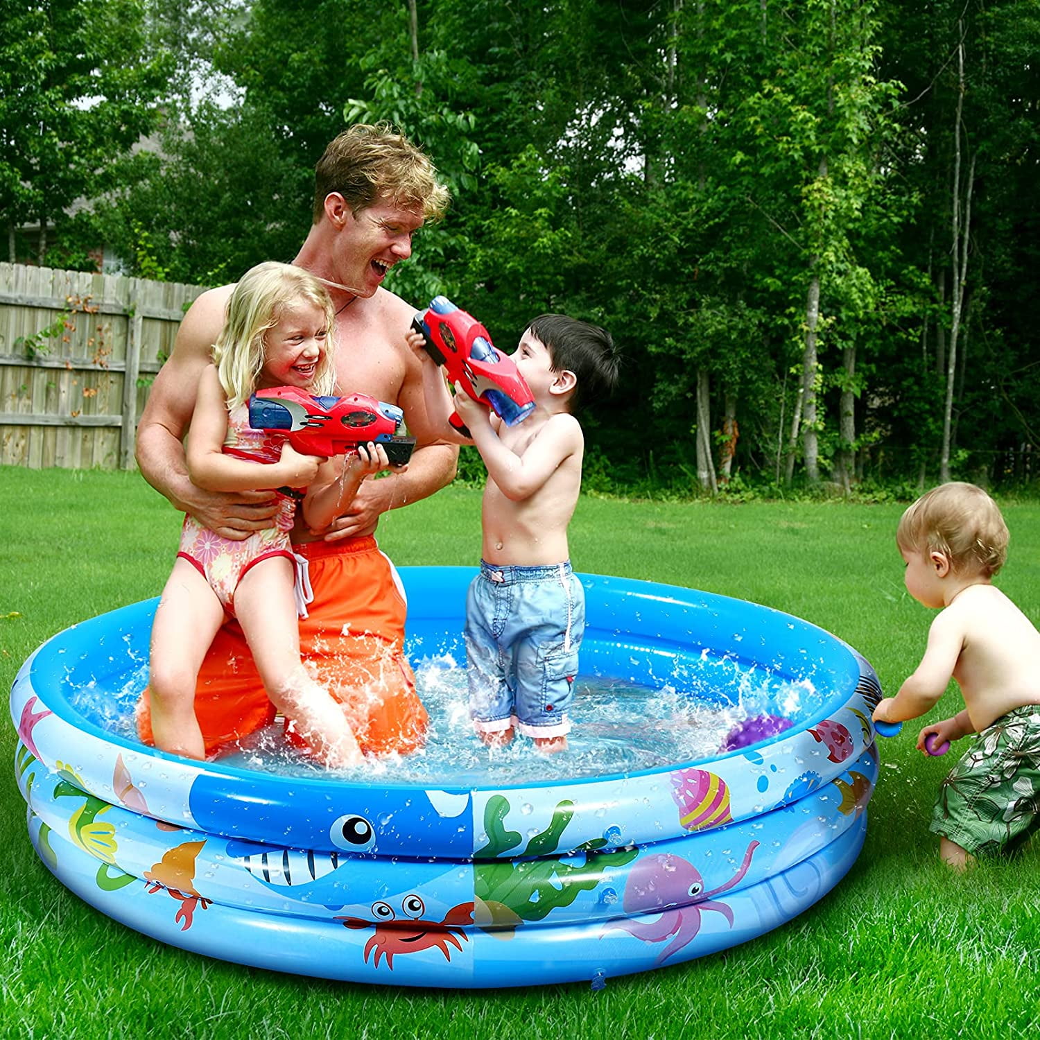 3 Ring Toddler Baby Inflatable Paddling Pool Swimming Kids Summer Garden Intex 