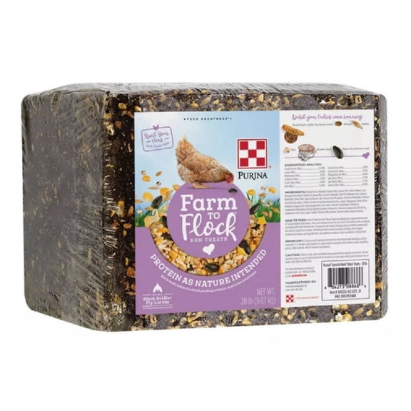 Purina 3007232612 Farm & Flock Protein Block for Chickens & Turkeys - 20 lb.