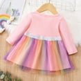 thumbnail image 2 of YEEDISON Children's Dress Autumn and Winter Dress Cotton Rainbow Mesh Dress Princess Style Girl's Dress for 0-3M, 2 of 4
