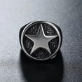 thumbnail image 4 of K-KED Vintage Five Point Star Pentagram Men's Fashion Stainless Steel Rings Size 7-13-9, 4 of 7