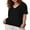 02-Black, variant on Women's Plus Size Tops V Neck T Shirts Summer Short Sleeve Oversized Tees Casual Loose Fit Tunic