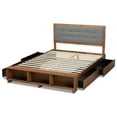 thumbnail image 6 of Baxton Studio Cosma Modern Transitional Ash Walnut Brown Finished Wood 4-Drawer Full Size Platform Storage Bed, 6 of 14