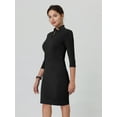 thumbnail image 3 of DARING DIVA Sheath Zipper Collar Pencil Dress S Black, 3 of 6