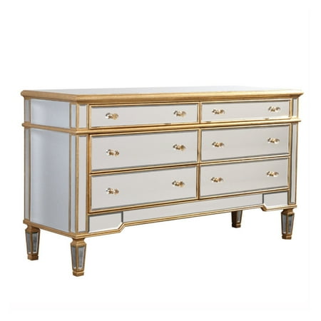 Elegant Lighting Floine Mirrored 6 Drawer Dresser
