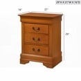 thumbnail image 4 of Classic Solid Oak Nightstand with 3 Drawers – No Assembly, 4 of 8