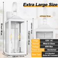 thumbnail image 3 of Farol de pared para exteriores Yolsunes, 19 pulgadas, blanco, impermeable, 2 luces, 3 of 8