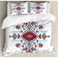 thumbnail image 3 of Geometric Twin Size Duvet Cover Set, Mexican and African Ethnic Tribal Ornamental Folkloric Unique Vintage Pattern, Decorative 2 Piece Bedding Set with 1 Pillow Sham, Multicolor, by Ambesonne, 3 of 3