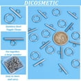 thumbnail image 3 of 1Box 50 Sets Toggle Clasps Round Stainless Steel IQ Toggle Clasps Bar and Ring Clasps OT Fastener Closure Clasps Jewelry T-Bar Connectors for Necklace Bracelet Jewelry Making Supplies, 3 of 6