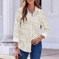 thumbnail image 4 of Craaazy Women's Collar T-Shirts for Work Long Sleeve Button Business Clothes Gifts, 4 of 6