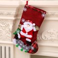 thumbnail image 3 of 4 Packs Christmas Stockings 12 inch Sets Stocking Santa Snowman Deer Bear 3D Plush Xmas Decor Family Holiday Party Ornament, 3 of 6