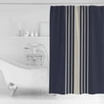 thumbnail image 4 of Small Stall Shower Curtain 36x72 Inch Narrow Half Size Beige Striped Bath Curtains Bathroom Decor Midnight Blue Geometric Simple Retro Waterproof Fabric Shower Curtain Set with Hooks 36 Inch, 4 of 6