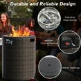 thumbnail image 4 of MeetLeisure 18" Gas Fire Pit Table, 50000 BTU Outdoor Rattan & Wicker Propane Fire Pit Table, with Round Black Steel Tabletop,Black&Brown, 4 of 12