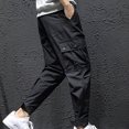 thumbnail image 6 of Leesechin Cargo Pants for Men Summer Khakis Casual Short Jogger Sport Jogger Jogging Long Sports Pants Black 2XL, 6 of 9