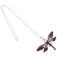 thumbnail image 3 of Gymnture Fashion Dragonfly Necklace Rhinestone Drip Oil Sweater Chain Pendant Long Style Supplies for Women DIY Jewelry (Purple), 3 of 10