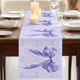 thumbnail image 3 of Table Runners 72 Inches Long Dress Scarves, Purple Bow Farmhouse Kitchen/Dining Table Runner, Coffee Tablerunners, Cute Bowknot Simple Pure Color 18x72 Inch, 3 of 9