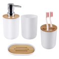thumbnail image 3 of Bathroom Accessories Set Soap Dispenser Bottle Dish Suit White, 3 of 5