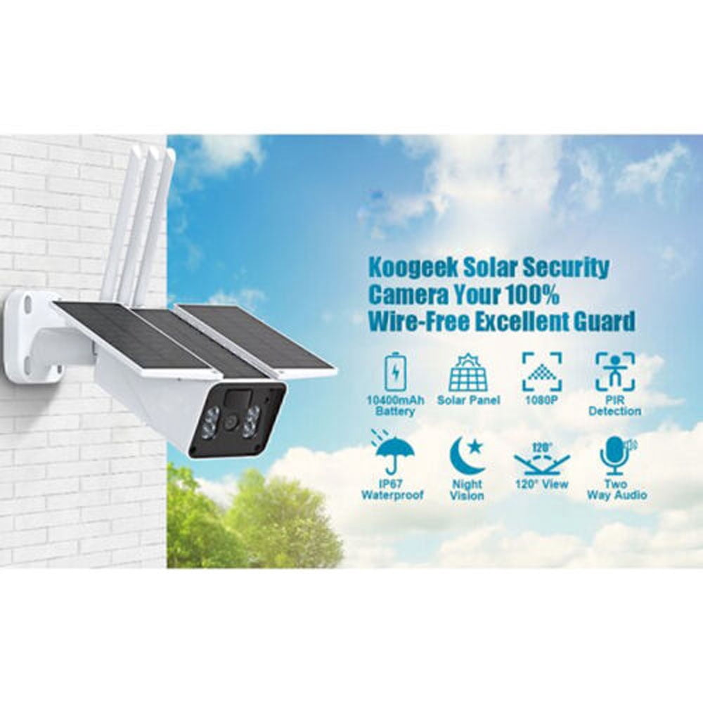 Home Security Camera Outdoor Solar Battery Powered Wireless Wifi Pan Tilt - USA