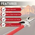 thumbnail image 2 of Stanz (TM) Steering Wheel Lock for Cars, Vehicle Anti-Theft Lock,Adjustable Length Clamp Double Hook Universal Fit Emergency Hammer Breaker (Red) with Window Breaker, 2 of 7