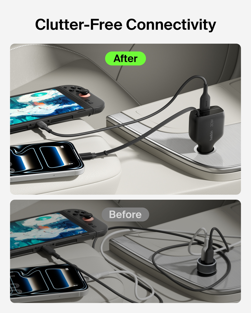 Belkin BoostCharge 30W USB-C Car Charger with Retractable Cable photo 5