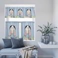 thumbnail image 6 of Kitchen Window Curtains Valance and Tier Set, Lovely Easter Rabbit Tail Wooden Plank Rod Pocket Tier Curtain Valance Set, Colorful Eggs Light Filtering Cafe Curtains for Bedroom Living Room, 6 of 9