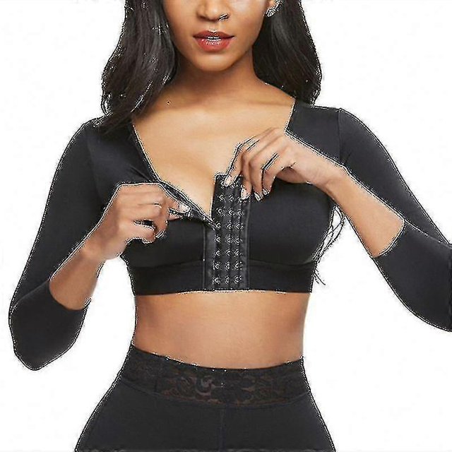 Mimigo Womens Shapewear 3/4 Sleeve Arm Shaper Front Closure Compression Bra Post Surgery Posture Corrector Tank Top