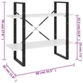 thumbnail image 4 of vidaXL 2-Tier Book Cabinet White 80x30x70 cm Engineered Wood, 4 of 4