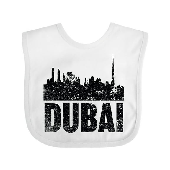 Inktastic Dubai City Skyline with Grunge Boys or Girls Baby Bib