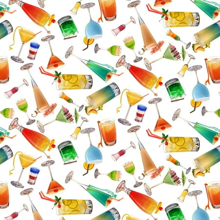 Paper Roll Bar Cocktails Cocktail Drinks Happy Hour Bar Pattern Premium Roll Gift Wrap Wrapping Paper ()