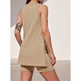 thumbnail image 2 of Summer Women Sleeveless 2 Piece Outfits Solid Color Tank Tops and Shorts Sets, 2 of 5