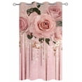 thumbnail image 2 of nqOlkjepod Outdoor Curtains for Patio Waterproof, Pink Roses Romantic Outdoor Privacy Panels Grommet, Watercolor Botanical Floral Blackout Outside Curtains for Porch/Cabana/Pergola 54"x108", 1 Panel, 2 of 8