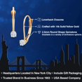 thumbnail image 2 of Gem Stone King 14K Yellow Gold White Zirconia Leverback Drop Dangle Earring for Women | 0.10 Cttw | Gemstone Birthstone | Round 2.5MM, 2 of 6