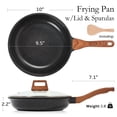 thumbnail image 2 of Sartén antiadherente de cerámica ESLITE LIFE con tapa, no tóxica, para tortillas de huevo, compatible con todo tipo de cocinas (gas, eléctricas e inducción), libre de PTFE y PFOA (negra, 24 cm con tap, 2 of 5