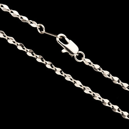 Helix Chain Necklace With Lobster Claw Clasp 16Inch Silver Plated Brass 2mm Chain Width 1pcs/pack (3-Chain Value Bundle), SAVE $2