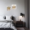 thumbnail image 3 of ZHONGYUTONG 2 Piece King and Queen Canvas Wall Art Crown Pictures Print Gold Crown Painting Fashion Artwork for Bedroom Decor Framed (12.00" x 12.00" x 2PCS), 3 of 5