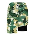 thumbnail image 6 of Simua Men's Tropical Leaf Print Swim Trunks | With Compression Liner & Drawstring Waist Beach Shorts, 6 of 6