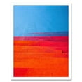 thumbnail image 1 of Abstract Minimalist Steps Painting Blue Purple Pink Orange Red Art Print Framed Poster Wall Decor 12x16 inch, 1 of 5