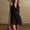 Black, variant on Uscallm Women Plus Size Halter Mini Dresses Solid Boho Casual Flowy Beach Vacation Mini Dress, Coffee L