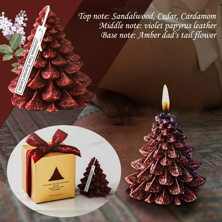 Zatylira Christmas Tree Shaped Candle Soy Wax Scented Candle 3.8 Tall Aromatherapy Candles Housewarming Birthday Christmas Gift