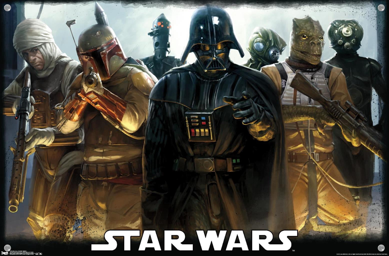Star Wars: Saga - Bounty Hunters Wall Poster with Push Pins, 14.725" x 22.375"