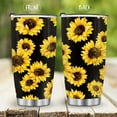thumbnail image 2 of Sunflower Tumbler, Sunflower Gifts for Women, 20oz Stainless Steel Double Wall Vacuum Sunflowers Cup with Lid for Travel Coffee, 2 of 5