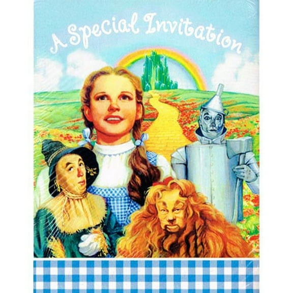 Various Wizard of Oz Vintage 1997 Multicolor Printed Invitation Cards, 8ct