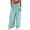 Light blue, variant on Audhol Linen Trousers for Women Women's Cargo Pants Baggy Wide Leg Pants Black Loose High Waist Sweatpants Multi Pockets Linen Pants Women Army Green L