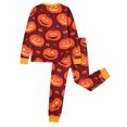 thumbnail image 6 of Miaoju Pumpkin Pajamas Set Jack O Lantern Print Long Sleeve Two Piece Top And Pants Ultra Soft Cozy Sleepwear Loungewear Holiday Gift Nightwear, 6 of 6