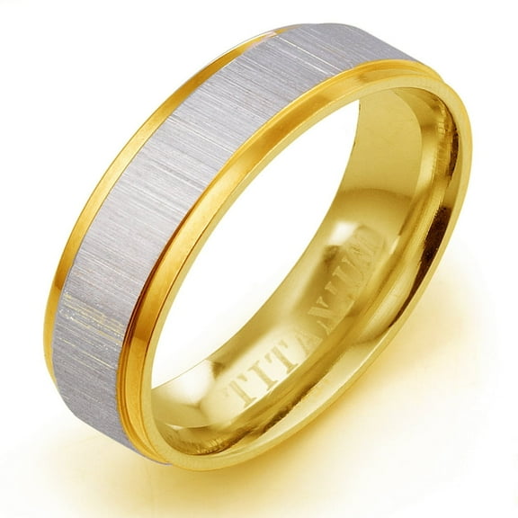 Gemini Groom or Bride Yellow Gold Filled Anniversary Wedding Ring width 6mm 15 Valentine's Day Gift