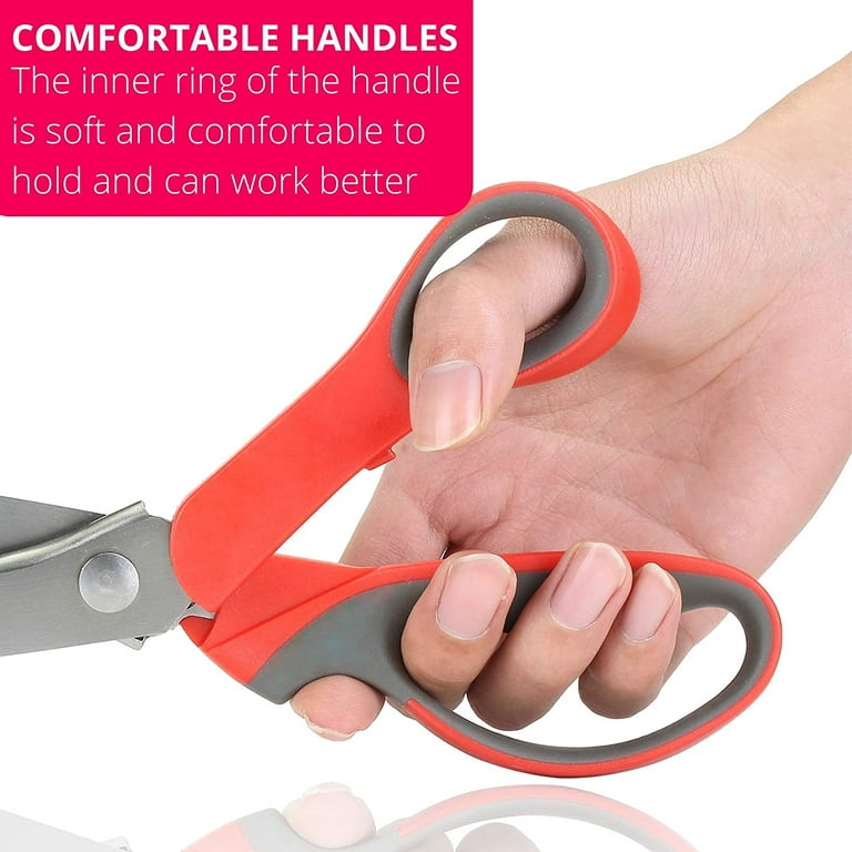 Multipurpose Stainless Steel Scissors 6.7 Pink Sharp Shears Comfort-Grip  Scissors for Fabric Craft Office Supplies (Pink)