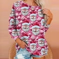 thumbnail image 4 of Fartey Plus Size Women Christmas Shirts Fall Winter Long Sleeve Sweatshirts Funny Xmas Print Crewneck Pullover Tops Loose Casual Holiday Blouses, 4 of 7