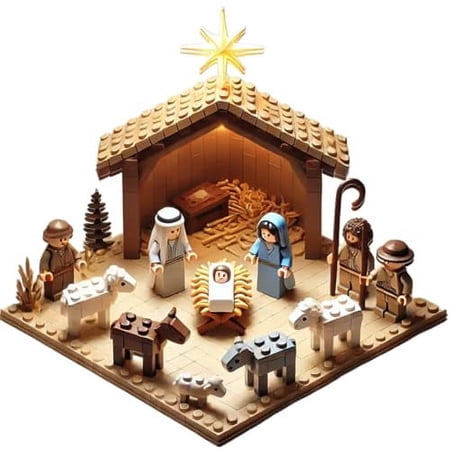 Jesus Building Block Set, Nativity Blocks Set, Nativity Building Blocks Toy for Adult, Nativity Scene Toy Brick, Bible Story Jesus Figures Indoor Holiday Decor, Gifts for Christians and Catholics