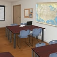 thumbnail image 2 of 60" x 24" Kee Training Table- Mahogany/ Black & 2 Zeng Stack Chairs- Blue, 2 of 7