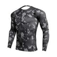 thumbnail image 1 of Soidarity Camisa delgada deportiva de manga larga de estilo informal de diseño Simple para hombre, camisetas estampadas de poliéster con cuello Uniforme atlético Tela escocesa negra SG Soidarity OD028984-13, 1 of 6